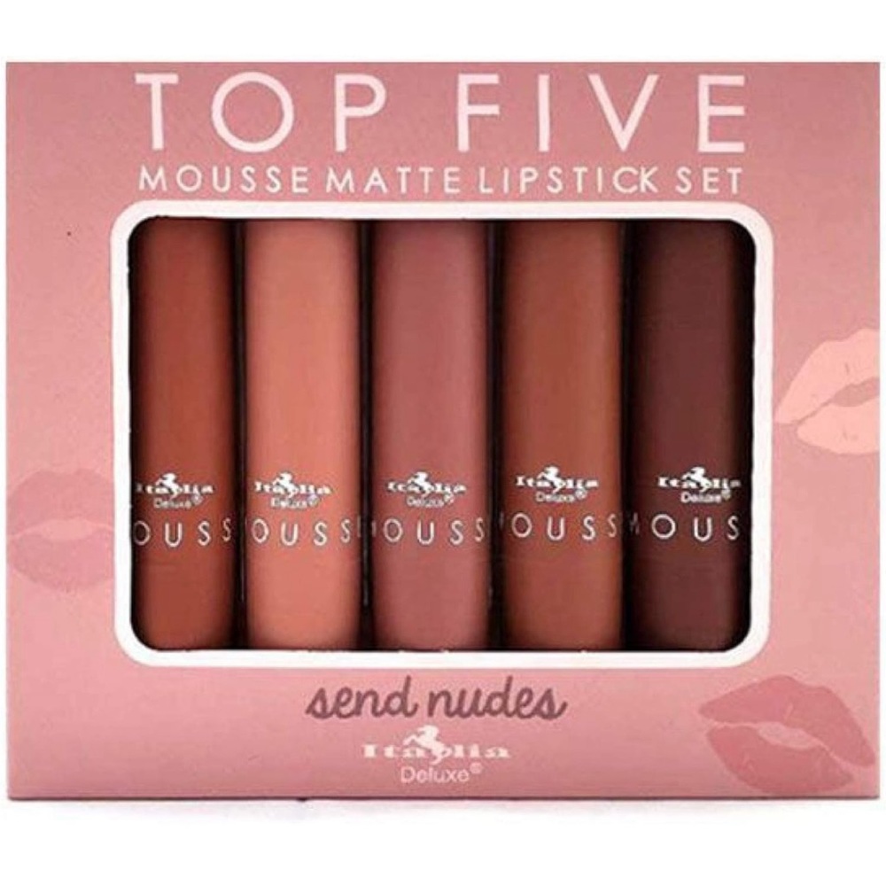 Italia Deluxe Top Five Mousse Matte Lipstick Set Send Nudes